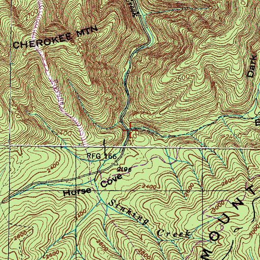 Topographic Map of Horse Cove, TN