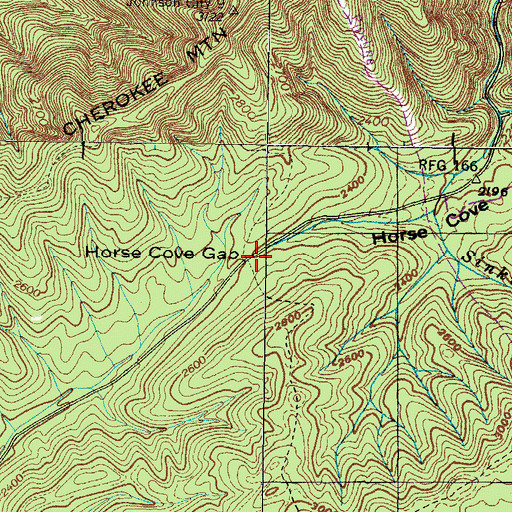 Topographic Map of Horse Cove Gap, TN