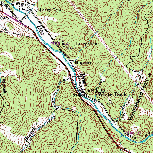 Topographic Map of Ingram Branch, TN