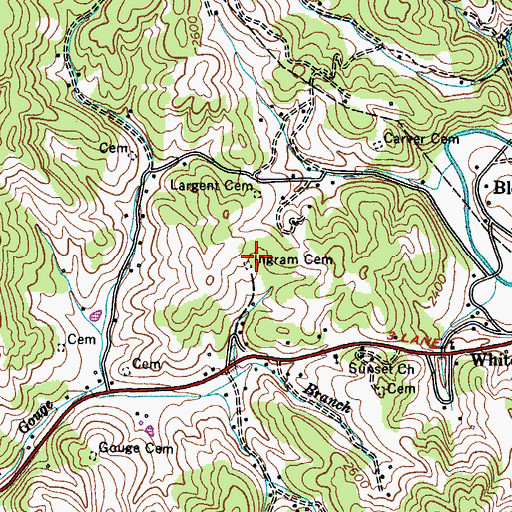 Topographic Map of Ingram Cemetery, TN