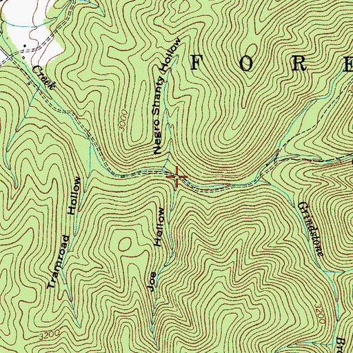Topographic Map of Joe Hollow, TN