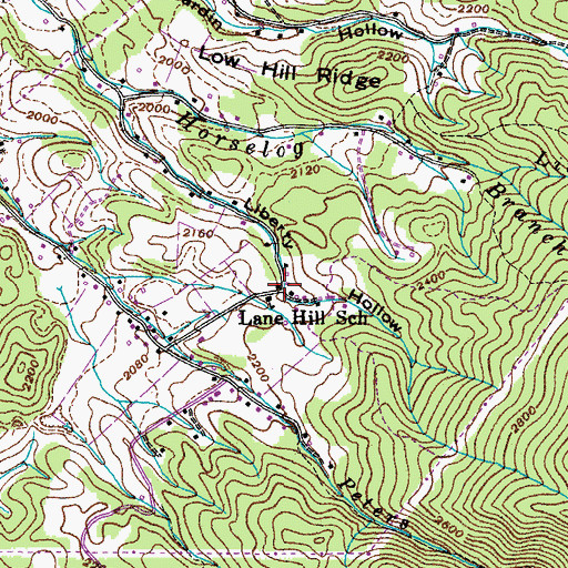 Topographic Map of Lane Hill School, TN