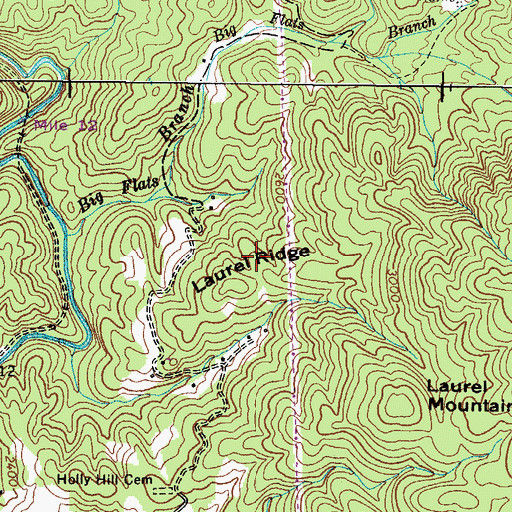 Topographic Map of Laurel Ridge, TN