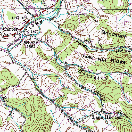 Topographic Map of Liberty Hollow, TN