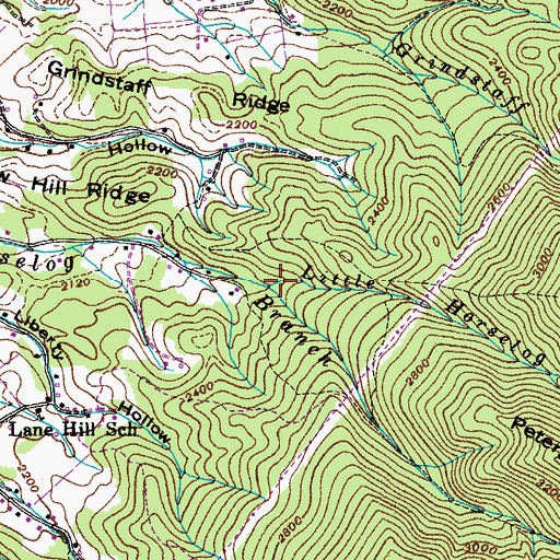 Topographic Map of Little Horselog Branch, TN