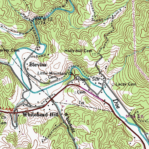 Topographic Map of Little Mountain Church, TN