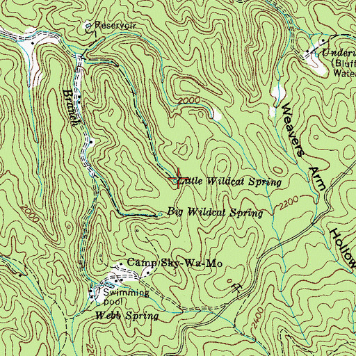 Topographic Map of Little Wildcat Spring, TN