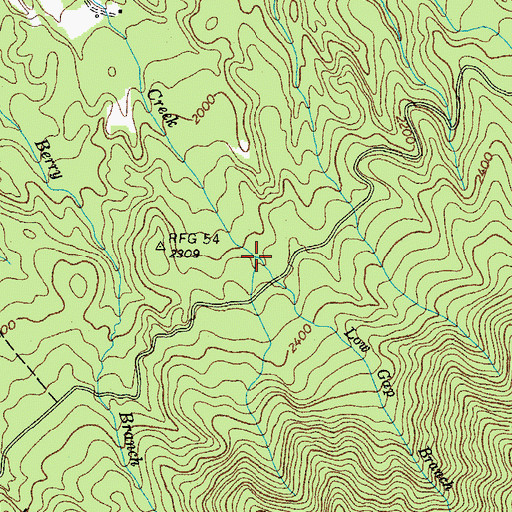 Topographic Map of Low Gap Branch, TN