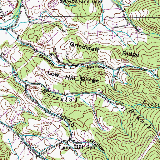 Topographic Map of Low Hill Ridge, TN