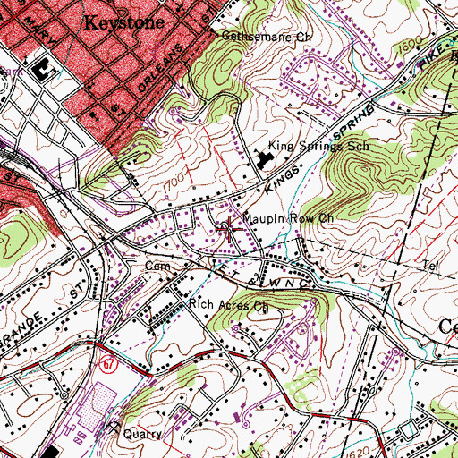 Topographic Map of Maupin Row Church, TN