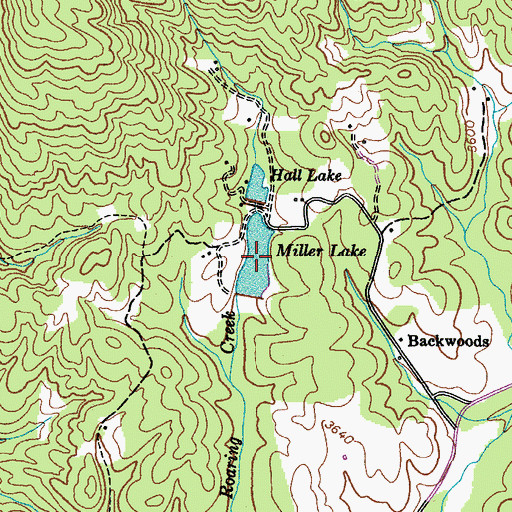 Topographic Map of Miller Lake, TN