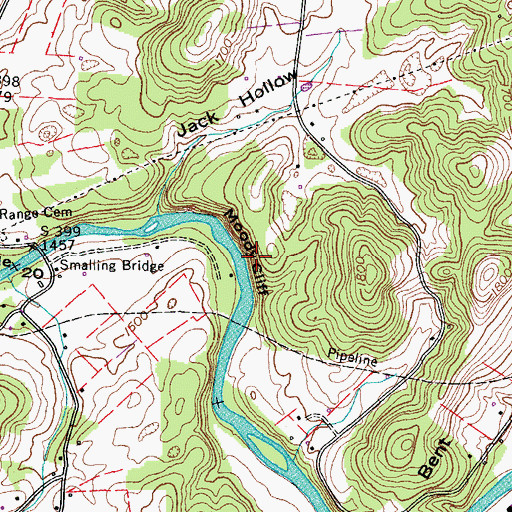 Topographic Map of Moody Cliff, TN