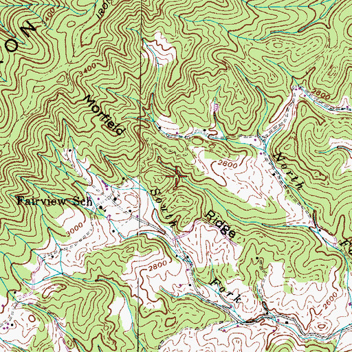 Topographic Map of Morfield Ridge, TN