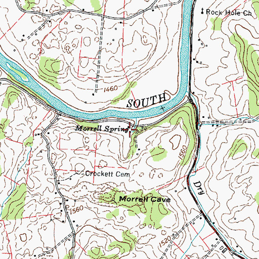 Topographic Map of Morrell Spring, TN