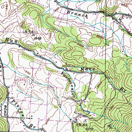 Topographic Map of Nave Branch, TN