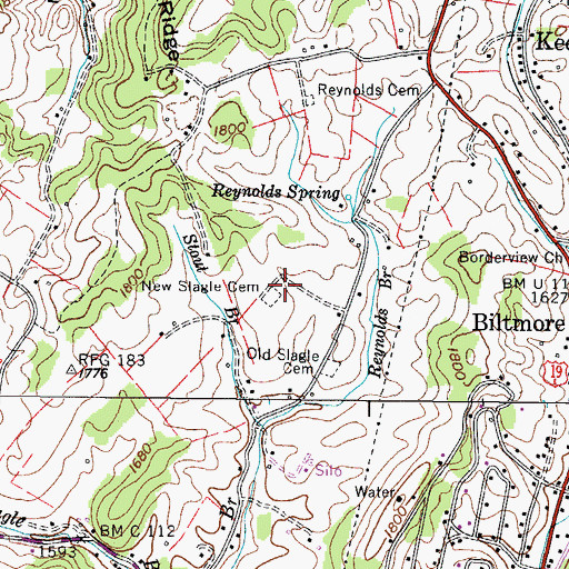 Topographic Map of New Slagle Cemetery, TN