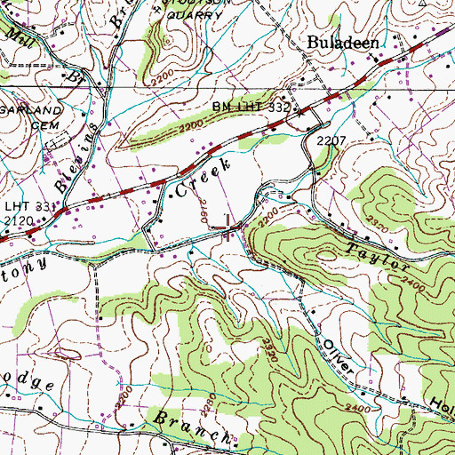 Topographic Map of Oliver Hollow, TN