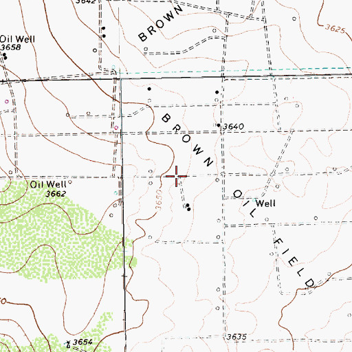 Topographic Map of Brown Oil Field, TX