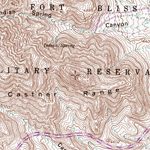 Topographic Map of Castner Range, TX
