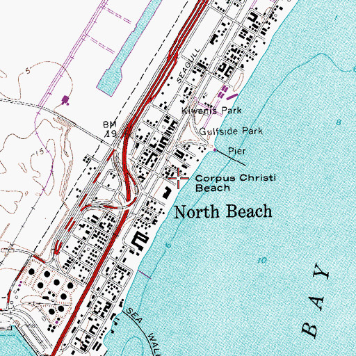 Topographic Map of North Beach, TX