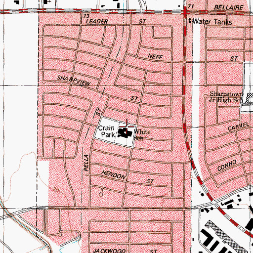 Topographic Map of Edward H White School, TX