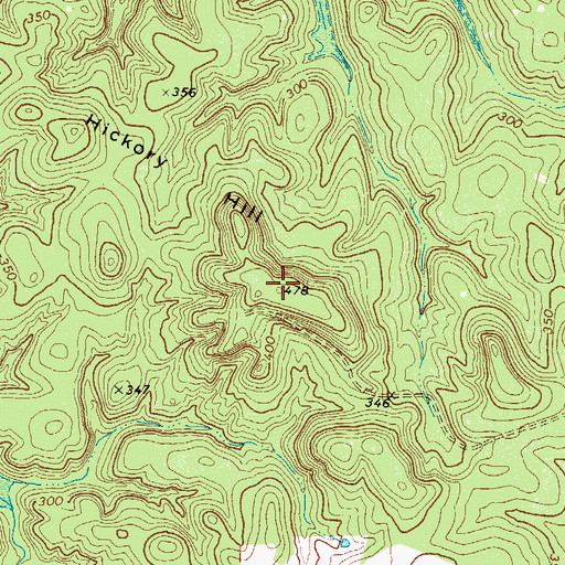 Topographic Map of Hickory Hill, TX