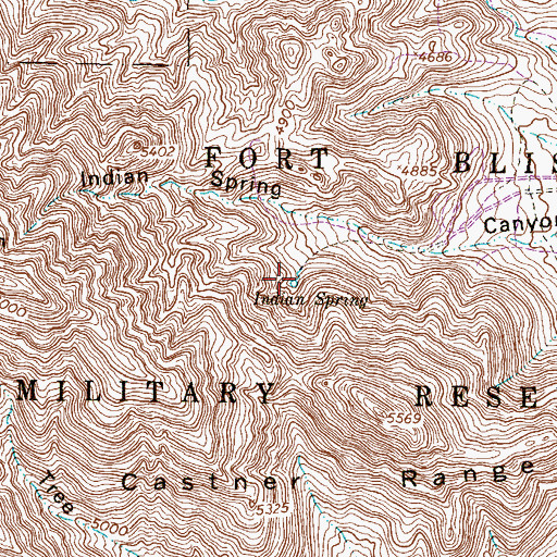 Topographic Map of Indian Spring, TX