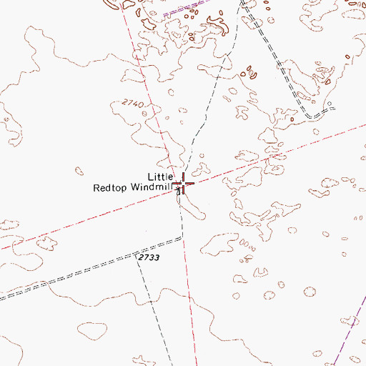 Topographic Map of Little Redtop Windmill, TX