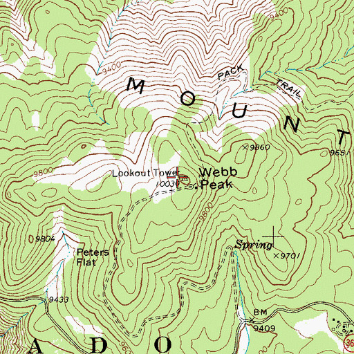 Topographic Map of Webb Peak, AZ