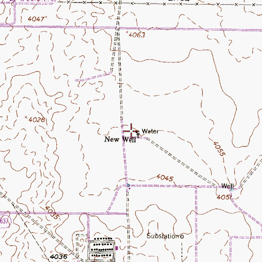 Topographic Map of New Well, TX