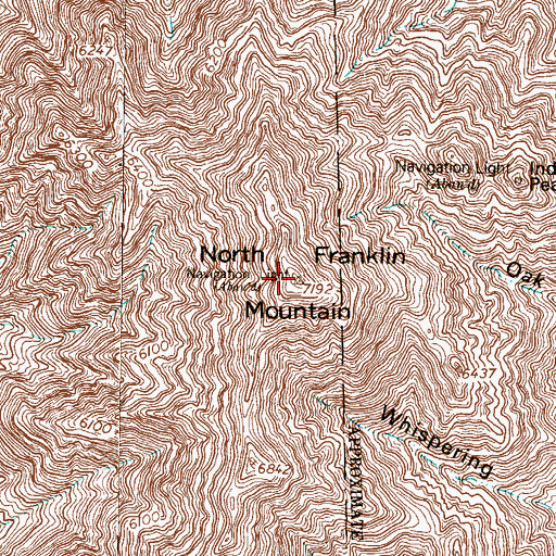 Topographic Map of North Franklin Mountain, TX