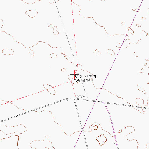 Topographic Map of Old Redtop Windmill, TX