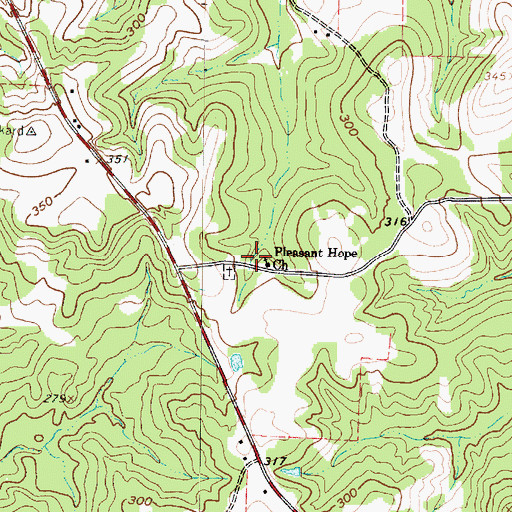 Topographic Map of Pleasant Hope Church, TX