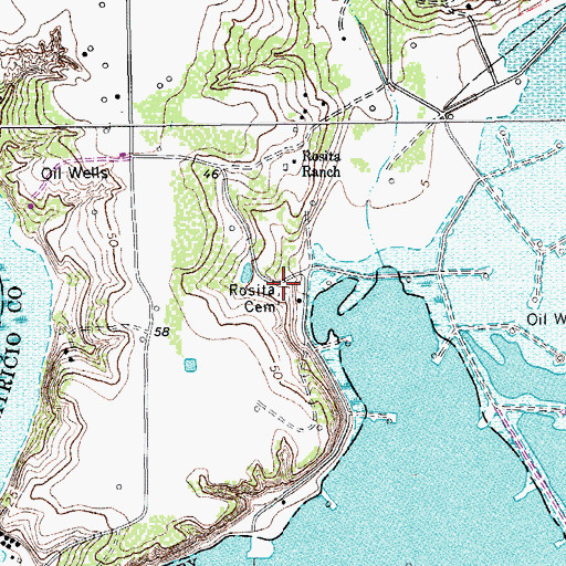 Topographic Map of Rosita Cemetery, TX
