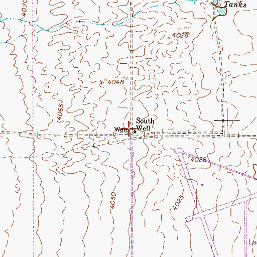 Topographic Map of South Well, TX