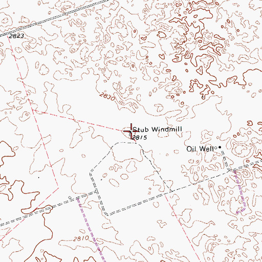 Topographic Map of Stub Windmill, TX