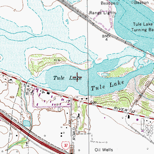 Topographic Map of Tule Lake, TX