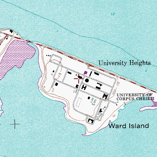 Topographic Map of Texas A and M University at Corpus Christi, TX