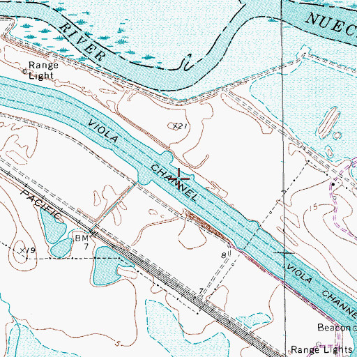 Topographic Map of Viola Channel, TX