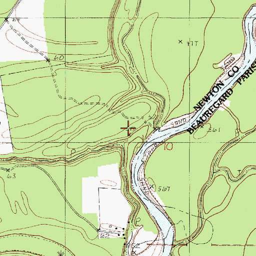 Topographic Map of Arch Creek, TX