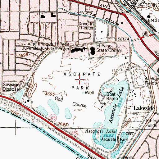 Topographic Map of Ascarate Park, TX