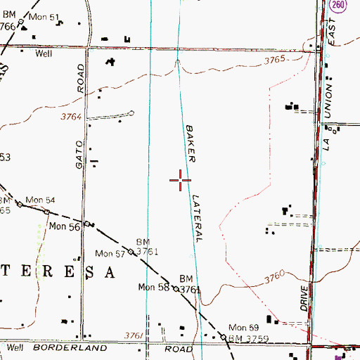 Topographic Map of Baker Lateral, TX