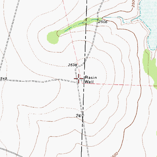 Topographic Map of Basin Well, TX