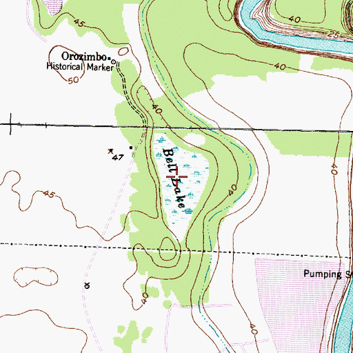 Topographic Map of Bell Lake, TX