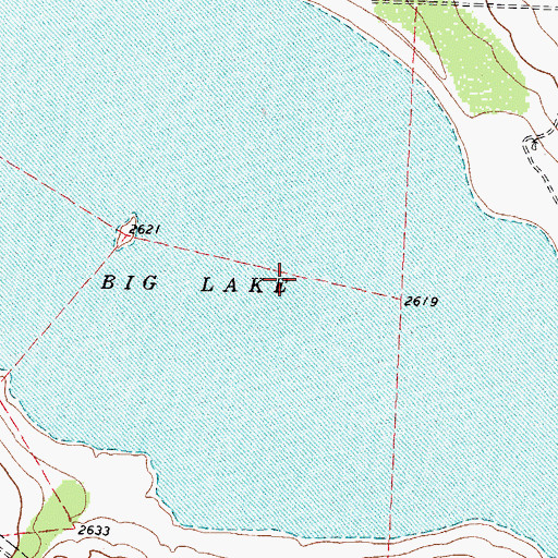 Topographic Map of Big Lake, TX