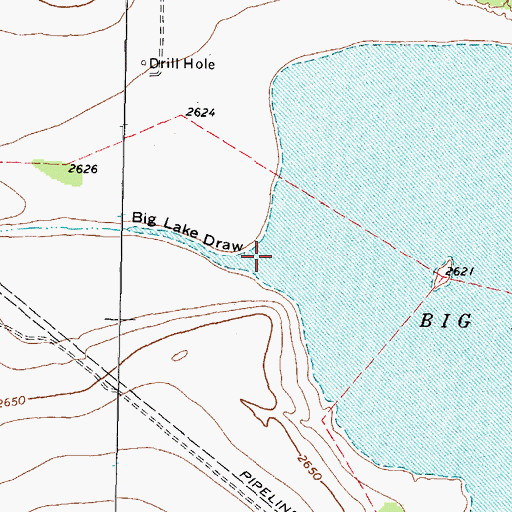 Topographic Map of Big Lake Draw, TX