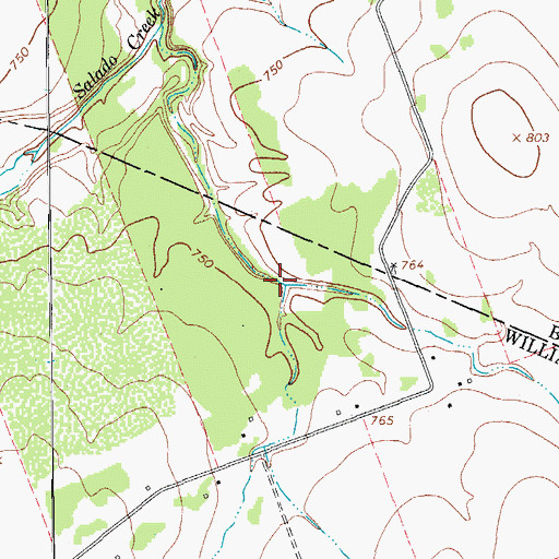 Topographic Map of Bone Hollow, TX