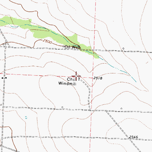 Topographic Map of Chili Windmill, TX