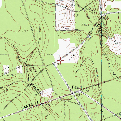Topographic Map of Davis Cemetery, TX