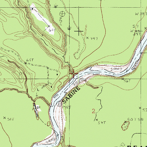 Topographic Map of Dempsey Creek, TX
